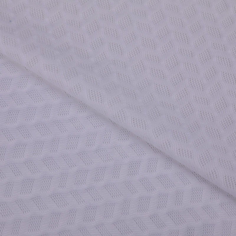 BPJ0671 White diagonal square jacquard polyester ammonia sportswear fabric